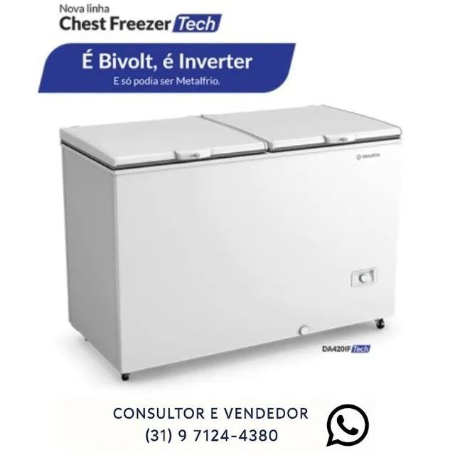 Freezer Horizontal Metalfrio 417L 2 Tampas