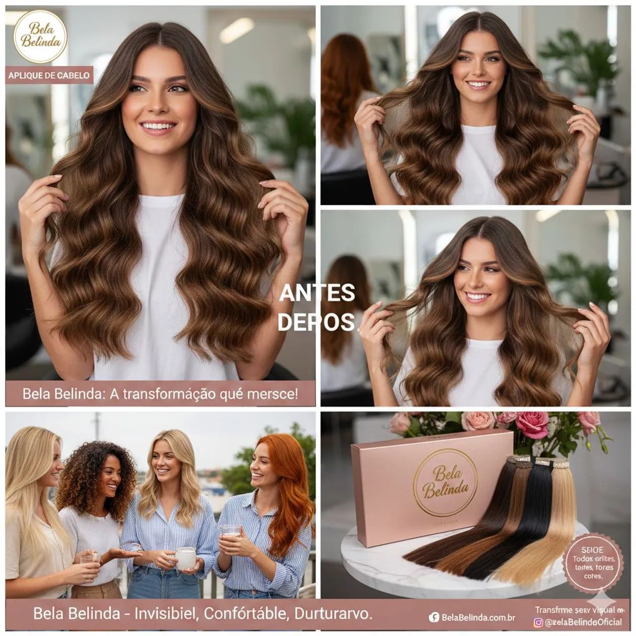 Apliques de Cabelo Invisível Bela Belinda - Foto 2