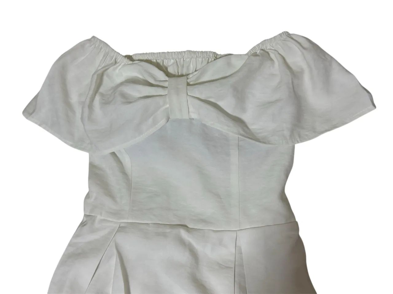 Vestido branco midi ombro a ombro roupa feminina  - Foto 4