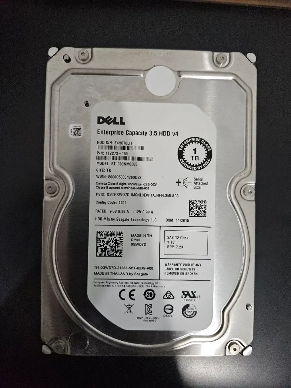 HD Servidor Dell SAS 12Gb/e 1Tb 7.2k - Foto 5