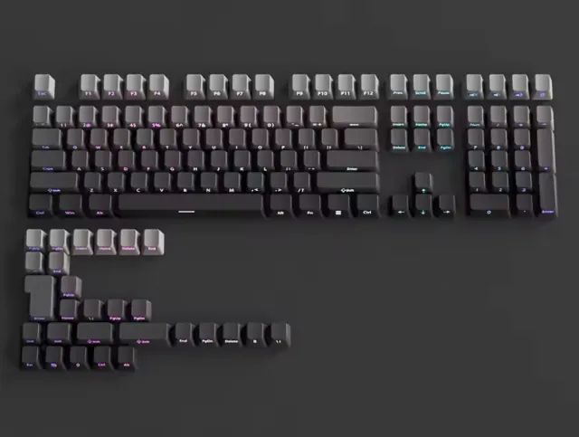 Keycaps PBT Double Shot Cinza/Preto