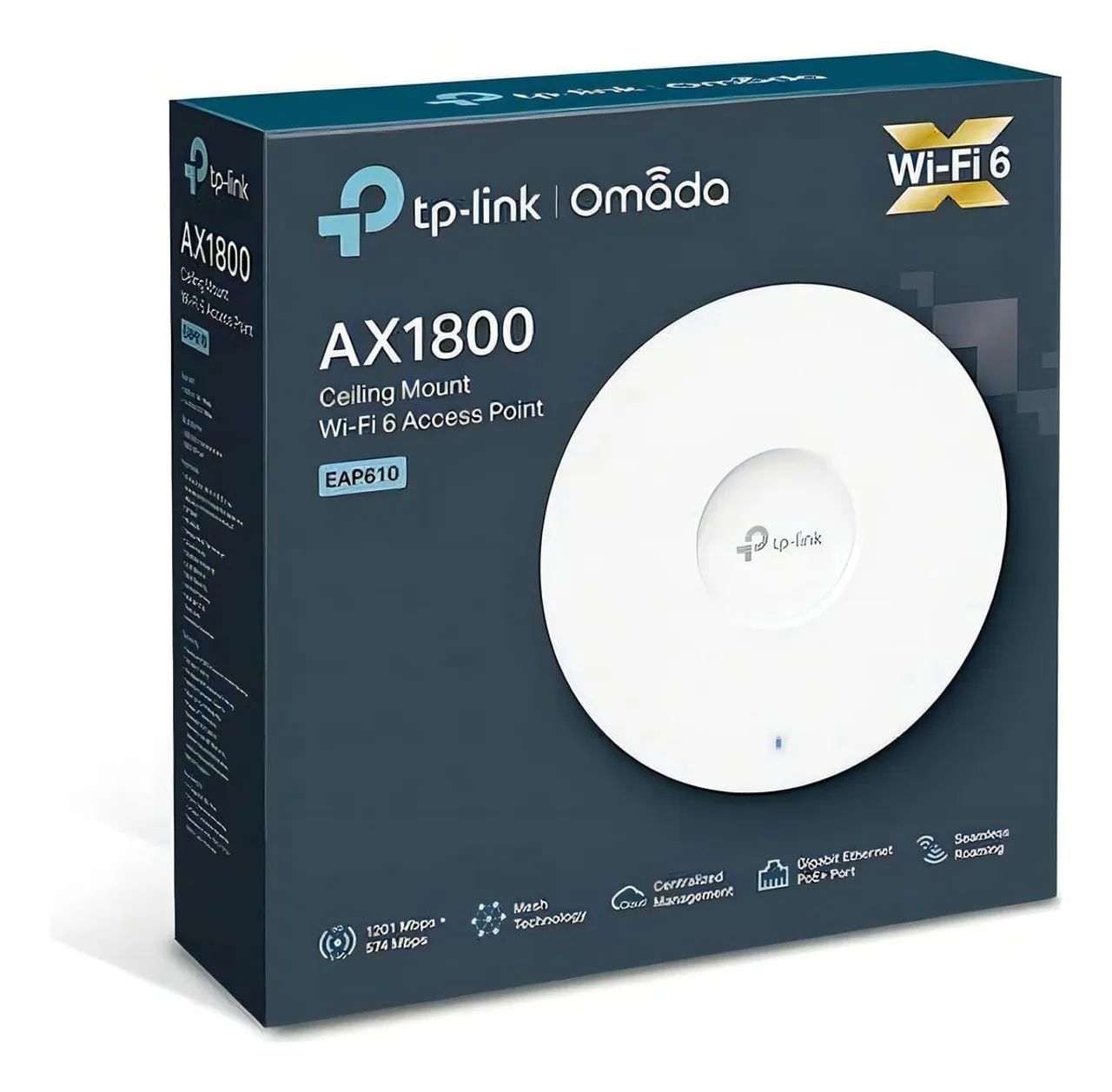Ax1800 Eap610<br>Access Point Teto Tp-link Omada Ax1800 Eap610 Wi-fi 6 Poe Cor Branco