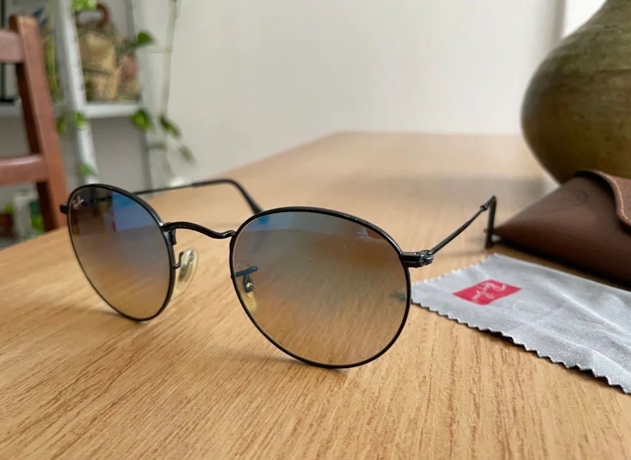 óculos de sol rayban round metal - Foto 3