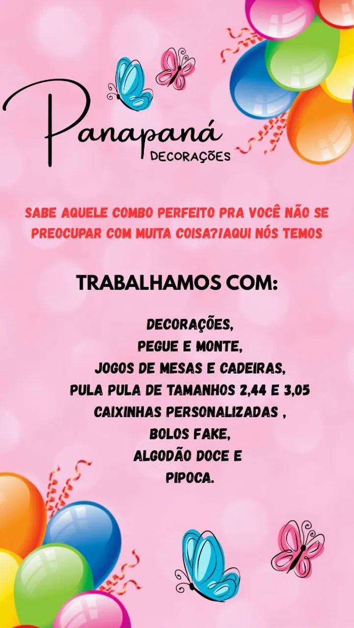 Decoração/pegue e monte/mesas e cadeiras.