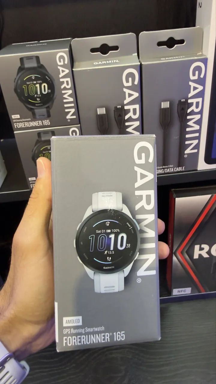 Relógio Garmin FORERUNNER 165 AMOLED, novo com garantia e brinde 