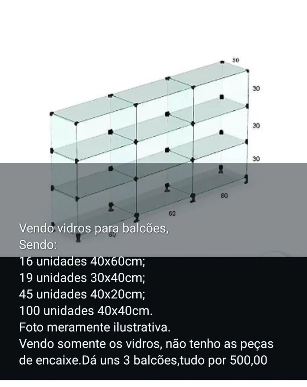 Balcão em vidro 