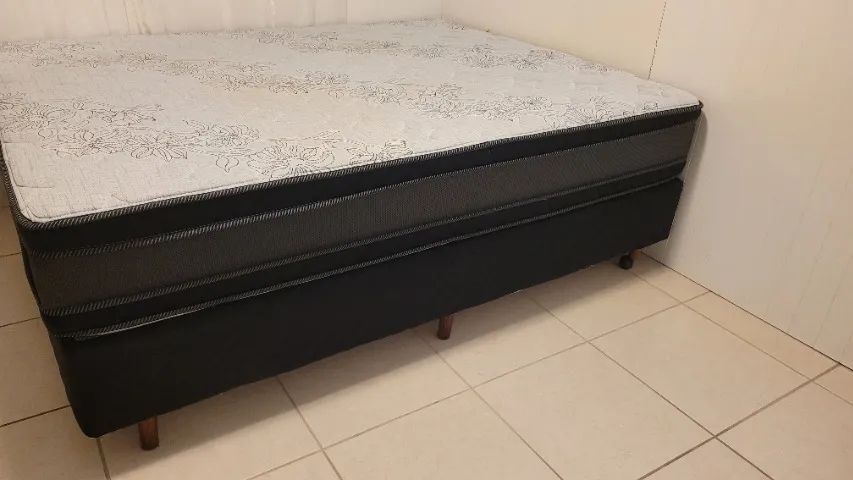 Cama box com colchão e base, tamanho Queen. - Foto 2