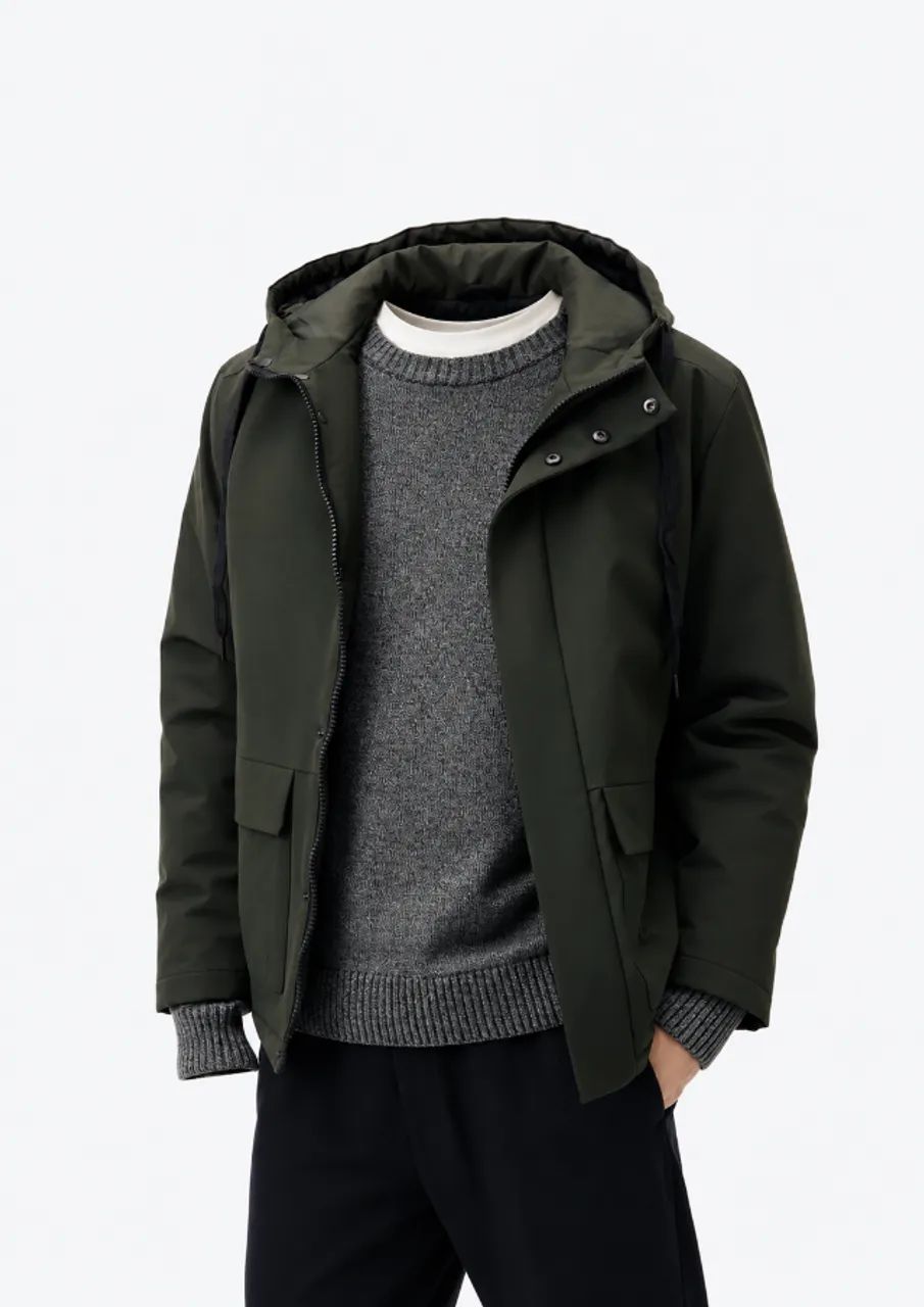 jaqueta parka masculina com capuz hering - Foto 4