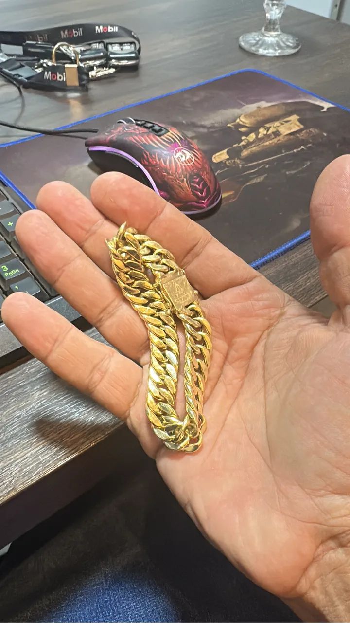 Pulseira ouro 18k 100% ouro ocada 