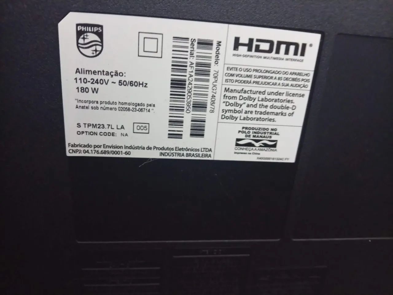 vendo tv 70 polegadas 