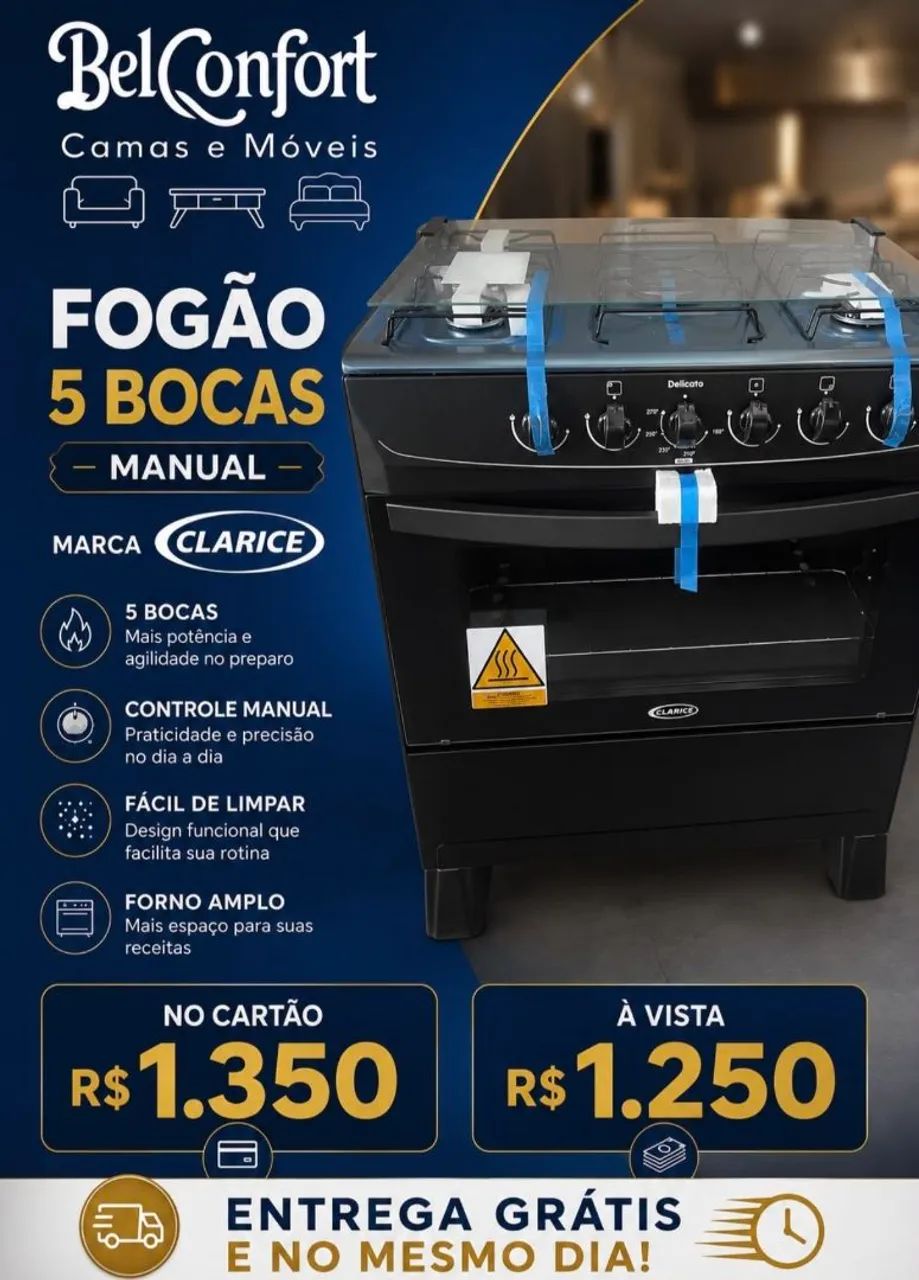 FOGÃO 5 BOCAS