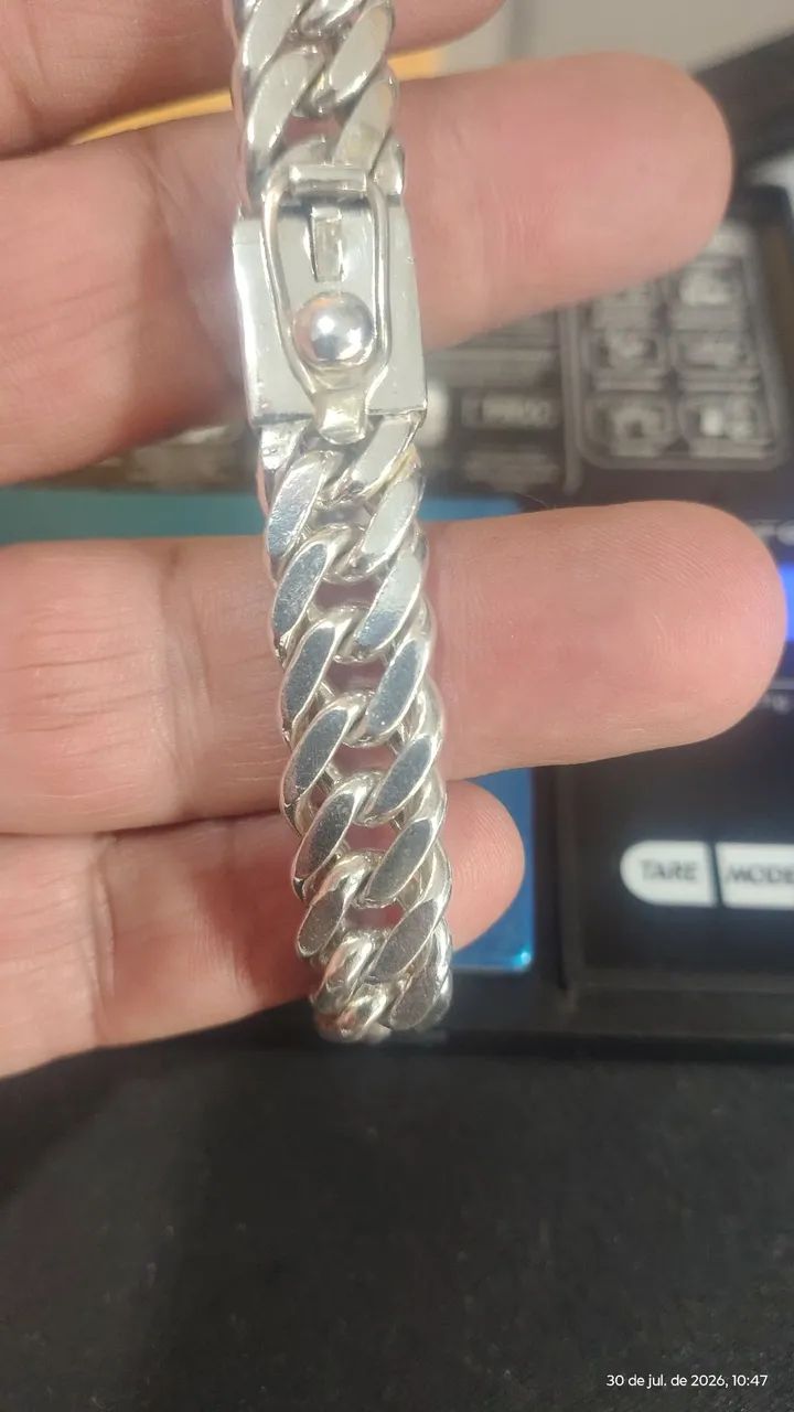 Pulseira Prata 950 Peso 78 Gramas - Foto 3