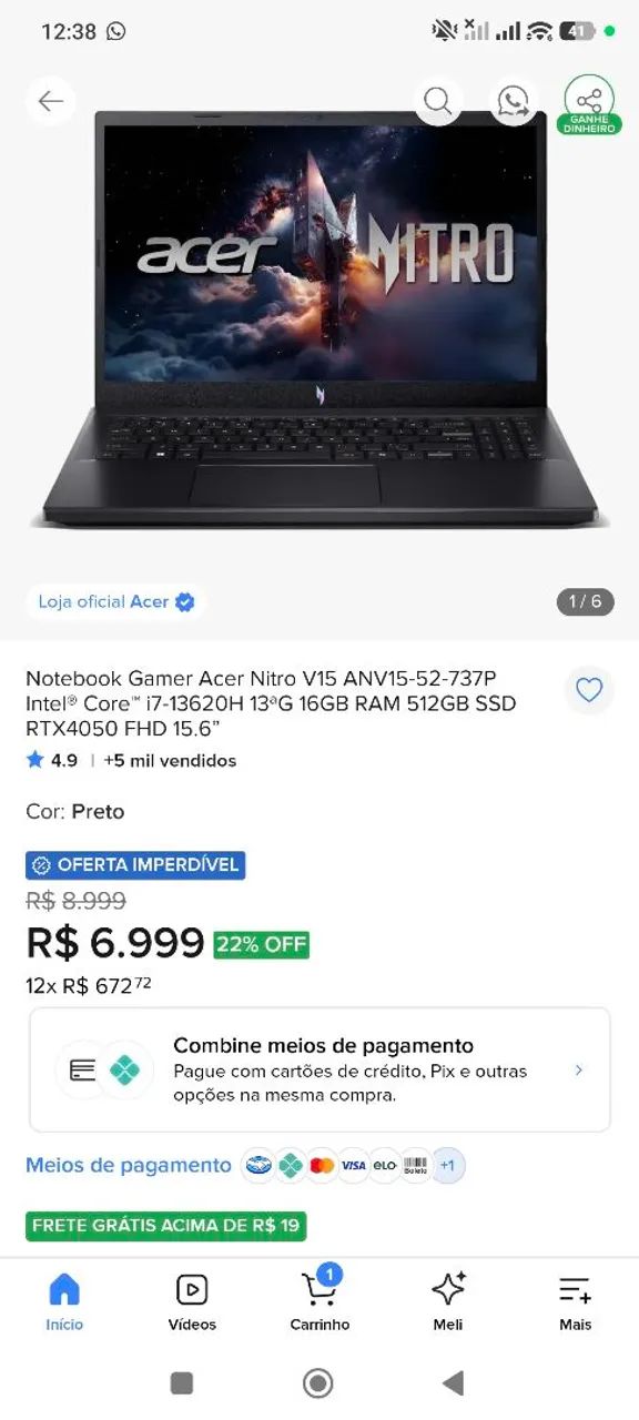 Notebook acer nitro v15 - Foto 5