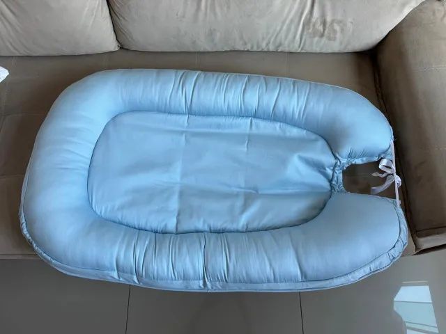 Ninho para Bebê e Recém-Nascido - Azul/Branco