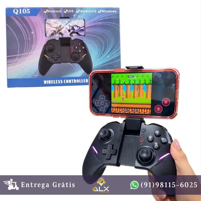 Controle Gamepad Wireless Bluetooth P/ Celular Q105 *ENTREGA GRÁTIS*