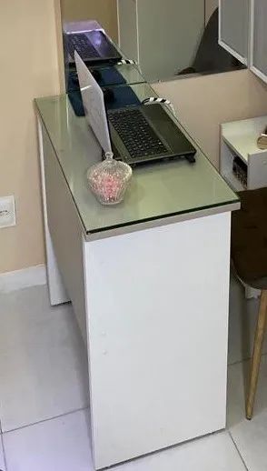 MDF Table with Glass Top