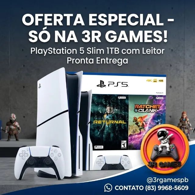 Ps5 Slim com leitor e jogos 