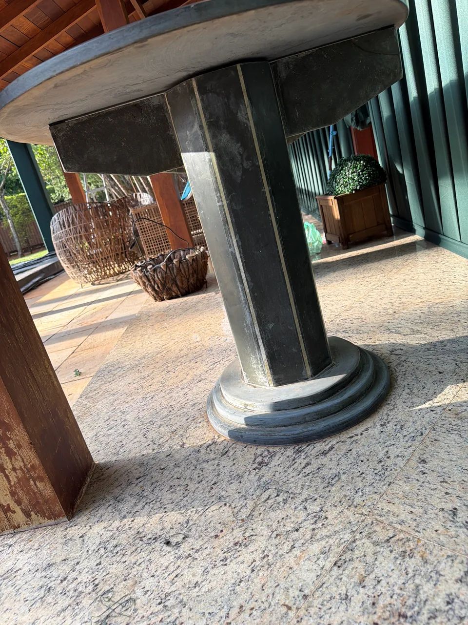 Mesa de pedra ardosia oval - Foto 2