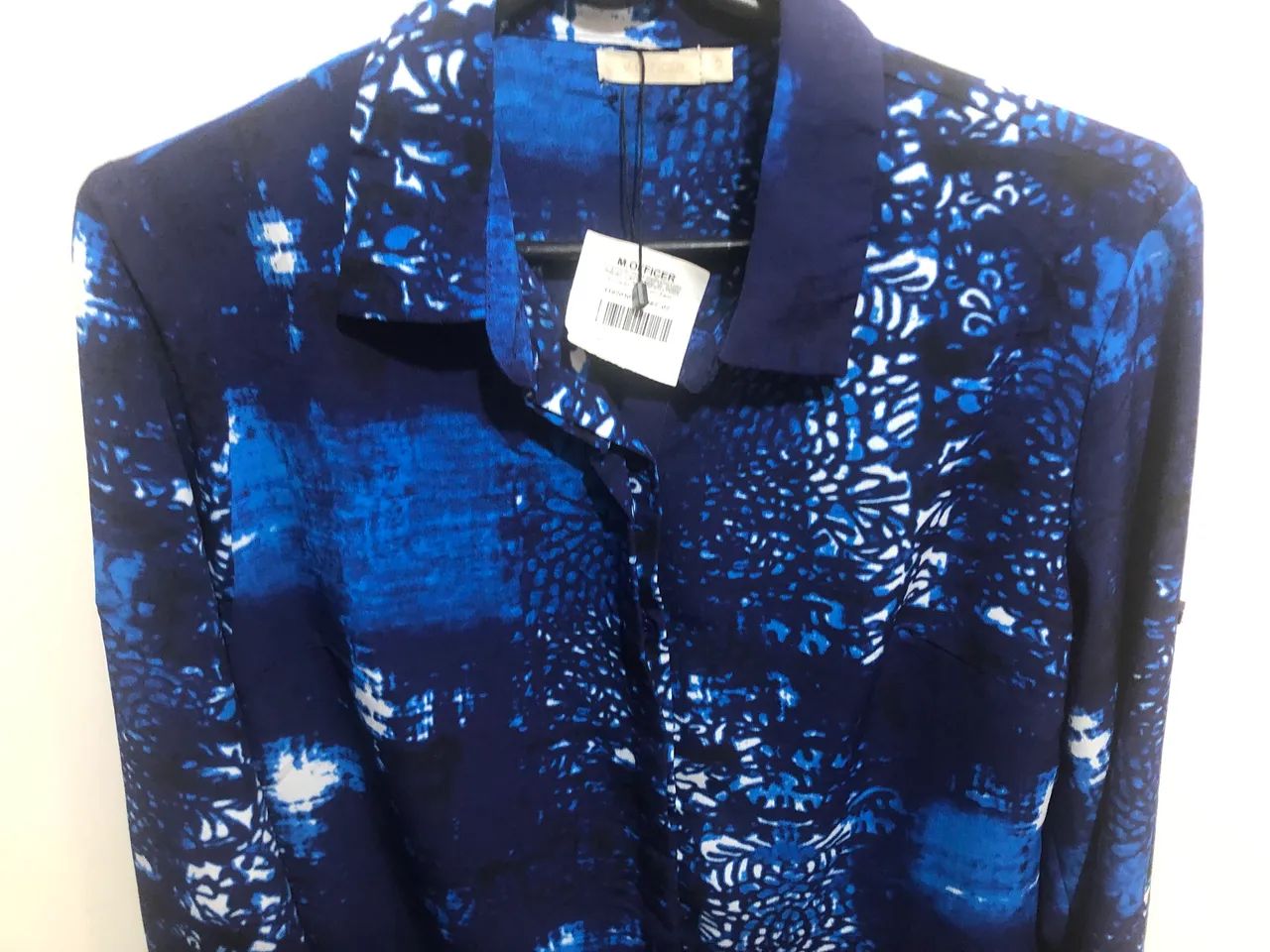 Camisa Azul M Officer feminina 