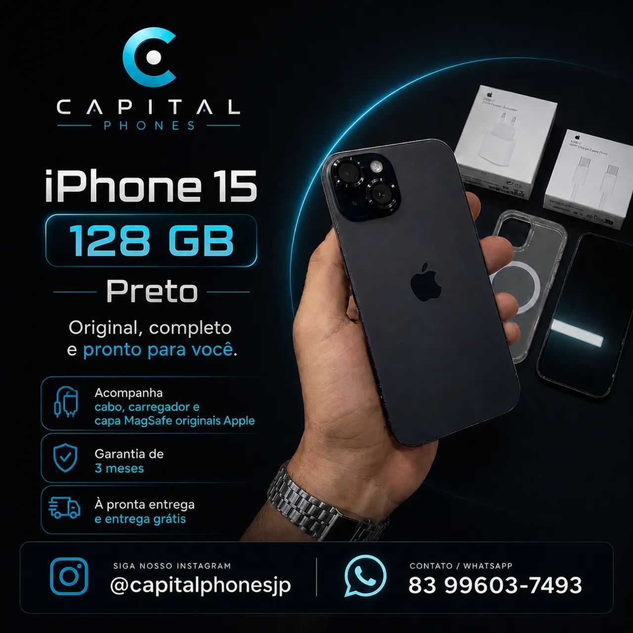 iPhone 15 128gb preto original  - Foto 4