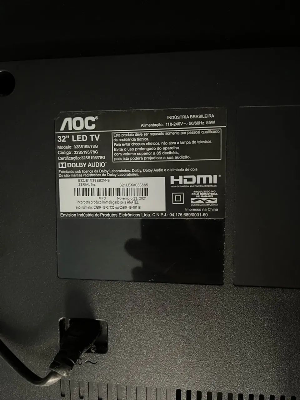 TV AOC Roku 32? Smart TV com defeito - para conserto/peças - Foto 3
