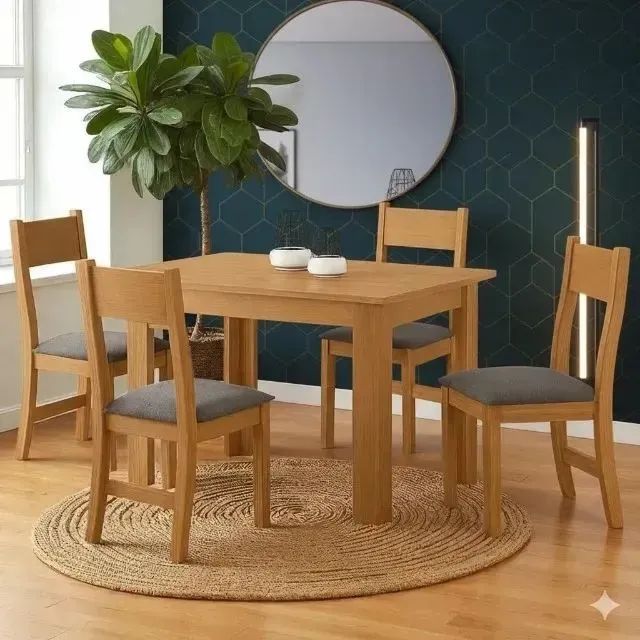 Mesa de jantar Flora com Cadeiras Maia Grafite