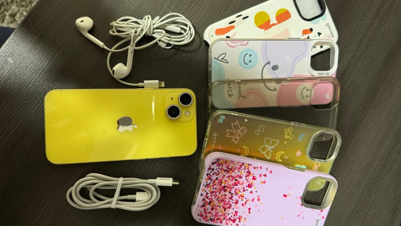 iPhone 14 128GB Amarelo - Única Dona + Kit Completo