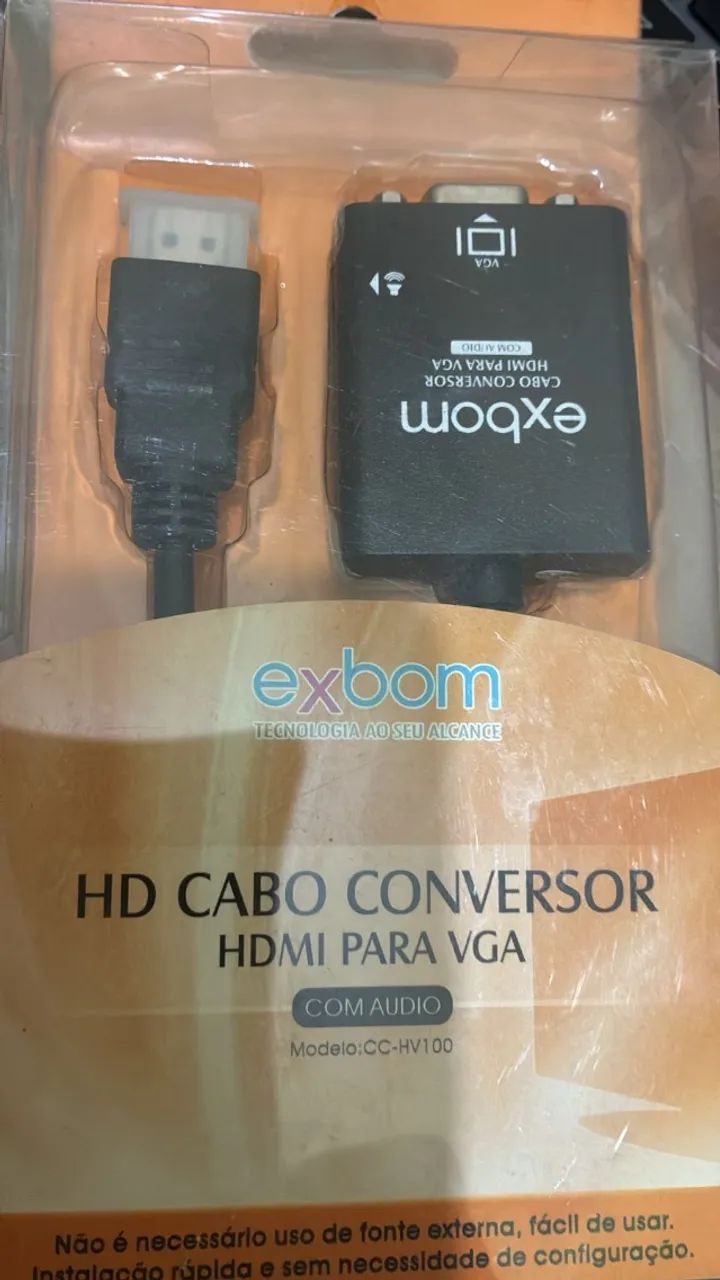 HD cabo conversor HDMI para VGA