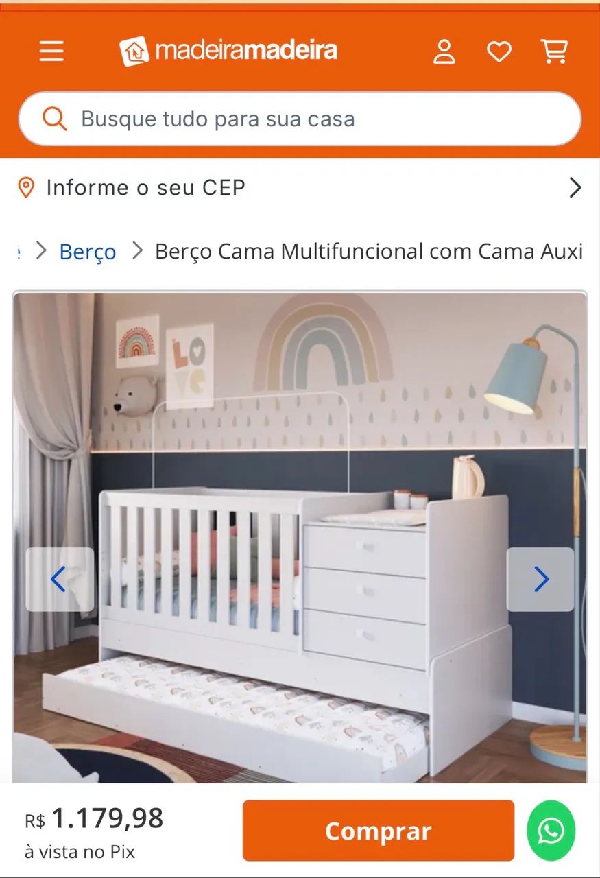 Berço Multifuncional - Com trocador e cômoda  - Foto 5