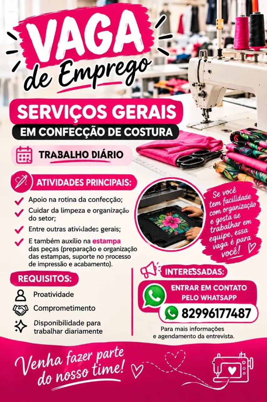 Serviços gerais costura