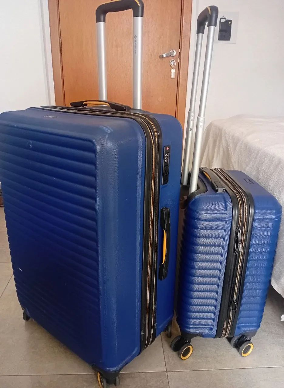 Kit 2 malas Sestini 10kg e 32kg com rodas 360° e senha - Foto 5