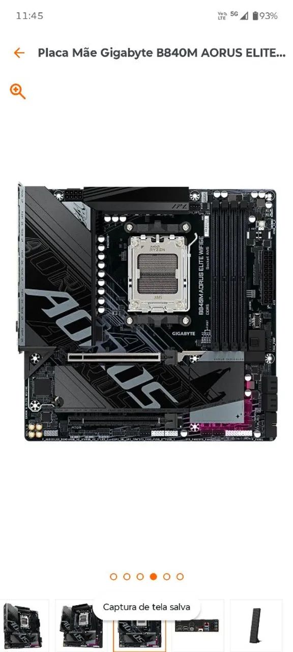 Placa mãe gigabyte aorus B840m - Foto 3