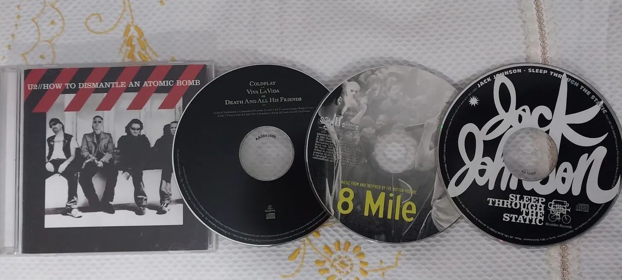 Lote de CDs U2, Coldplay, 8 Mile, Jack Johnson