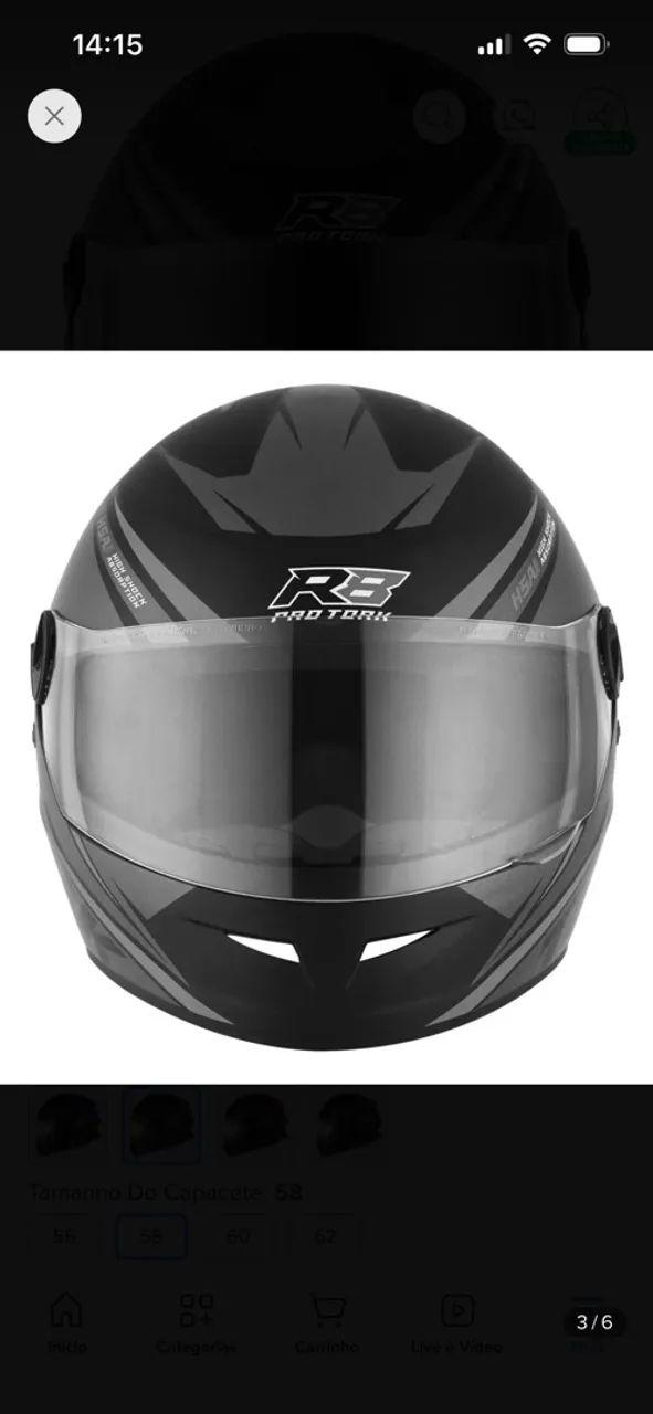 Vendo Capacete -  R$= 150,00 - Foto 4