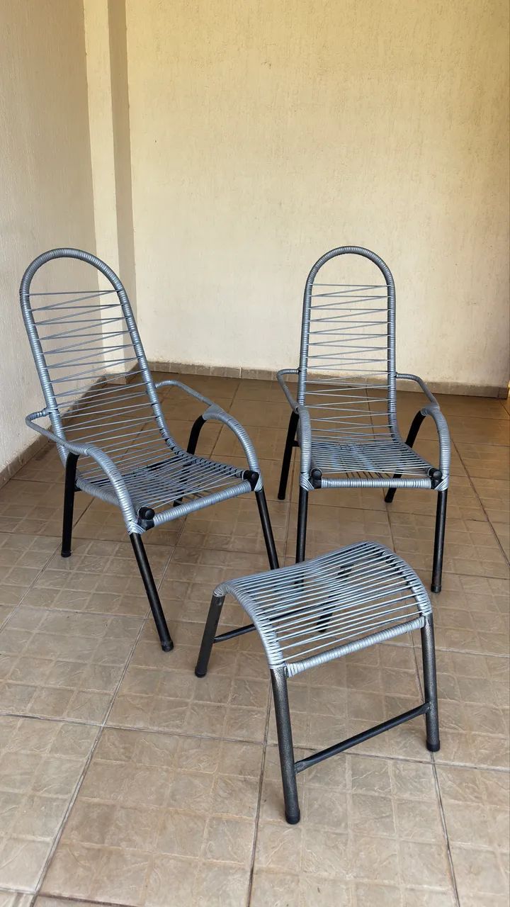 Duas cadeiras de fio + descanso pés  - Foto 2