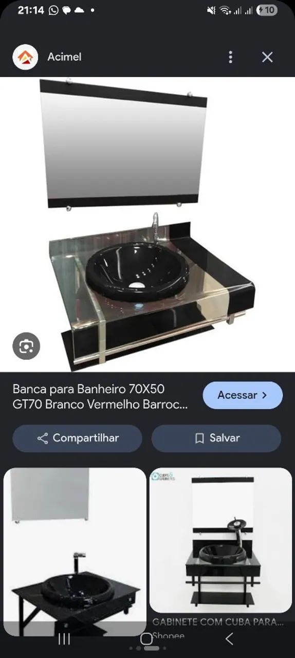 Conjunto de vidro e mármore pra banheiro 
