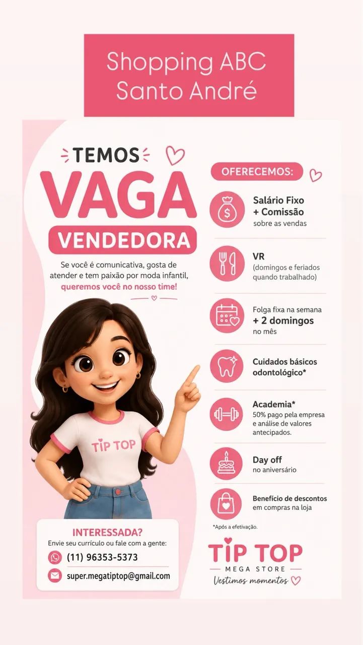 Vaga de vendedora 