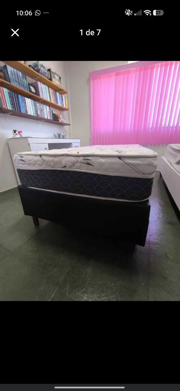 Cama box base + colchão solteiro 