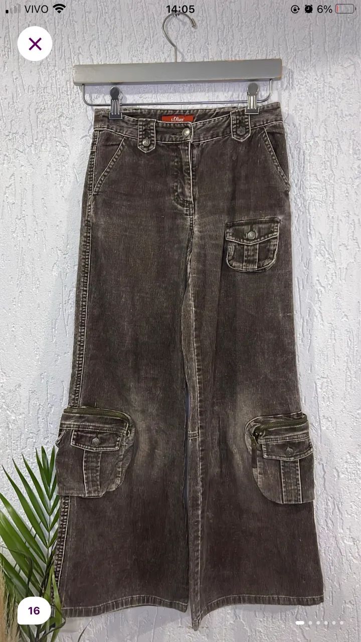 calça cargo cotele y2k/ anos 2000