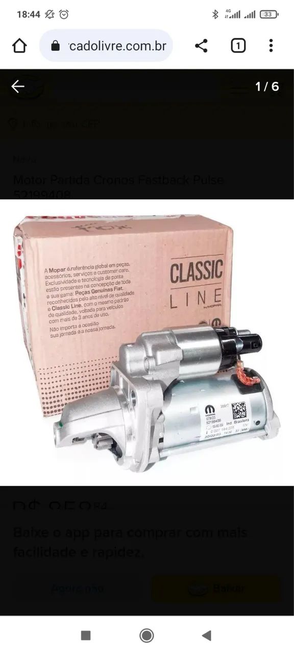 MOTOR DE PARTIDA FIAT NOVO ORIGINAL 