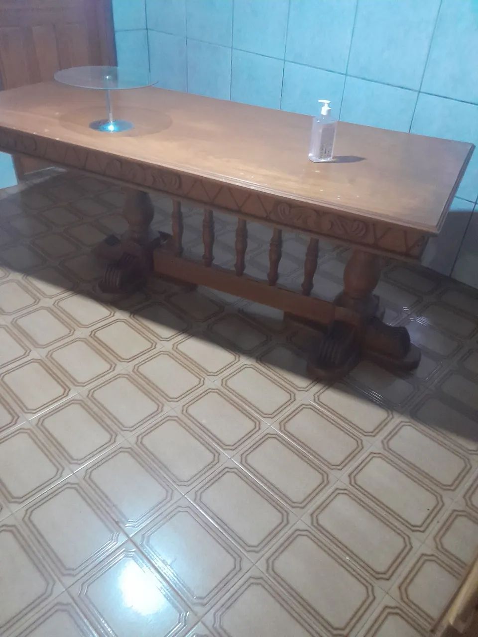 Mesa de cerejeira maciça 6 cadeiras