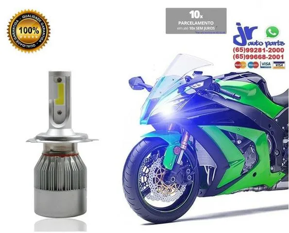 Lâmpada Super LED Headlight 6000K 12V Para Moto