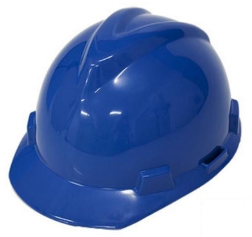 19 capacetes azul royal MSA V-Guard sem carneira