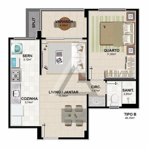 Apartamento quarto e sala 50m da Praia do Flamengo - Foto 6