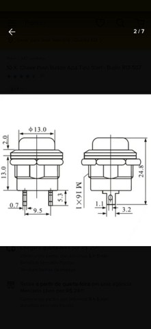 Chave Push ButtonTipo Start - Bujão R13-507  - Foto 5