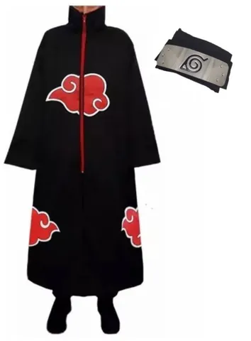 Manto Akatsuki Cosplay + Bandana Naruto Aldeia Folha Coleção em Promoção na  Americanas