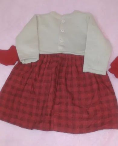 Saída De Maternidade Vestido Tricô vermelho  - Foto 4