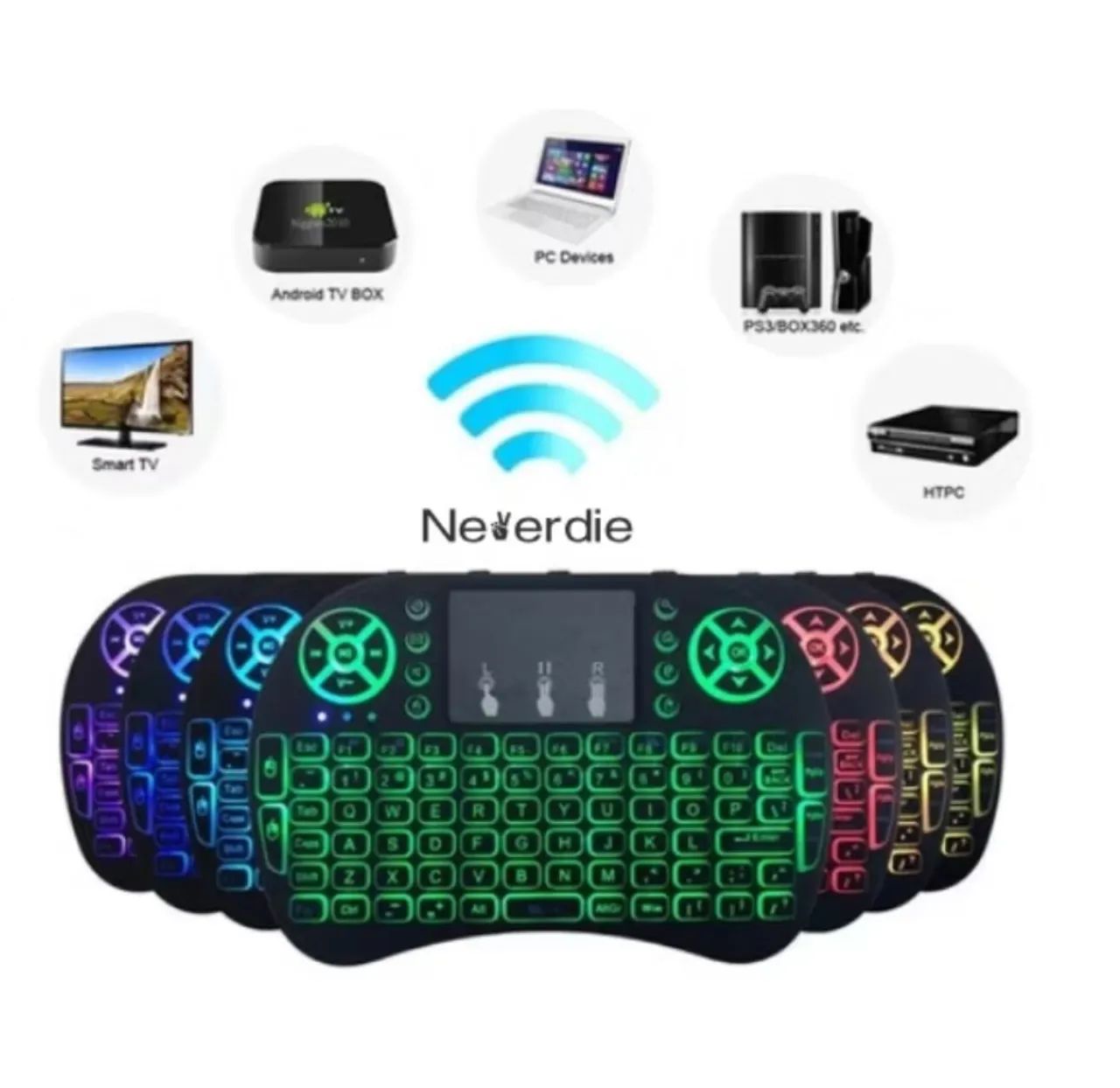 Mini Teclado bluetooth led RGB recarregável 