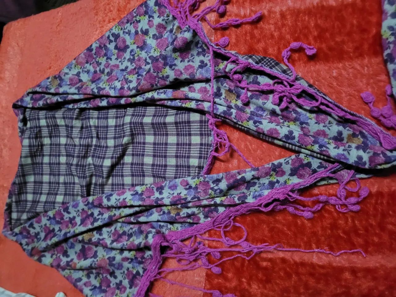 Lenço Floral com Franjas Echarp - Foto 3