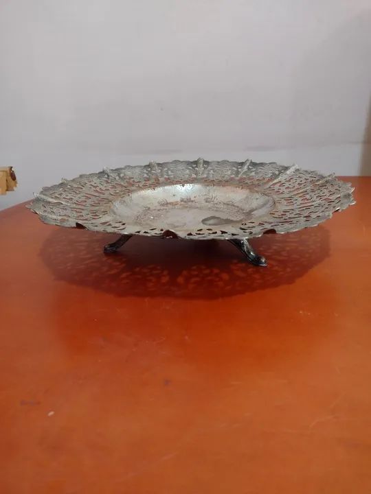 Antiga fruteira de prata 90 com detalhes em renda - Foto 3